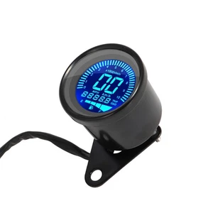 Digital LED LCD Odómetro Moto Velocímetro Medidor Tacómetro Negro Universal - Imagen 1 de 12