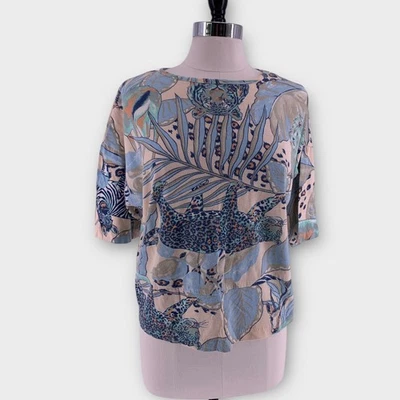 Vintage 80’s Safari Top by California Happenings Women's L  All Over Print Boxy - Image 1 of 4