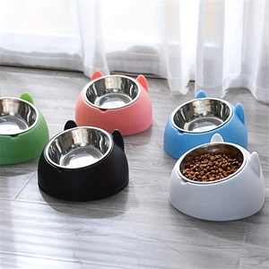 100ml Raised Cat Dog Bowl 15° Tilt Non-Slip Feeding Dish for Small Pets - Picture 1 of 22