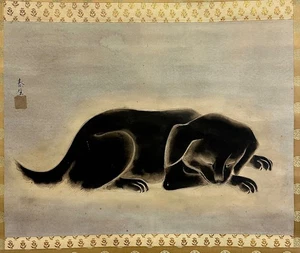 Feines signiertes Gemälde mit Darstellung schlafender Hund. 19.-Anfang 20. Jahrhundert ZK61 - Bild 1 von 7