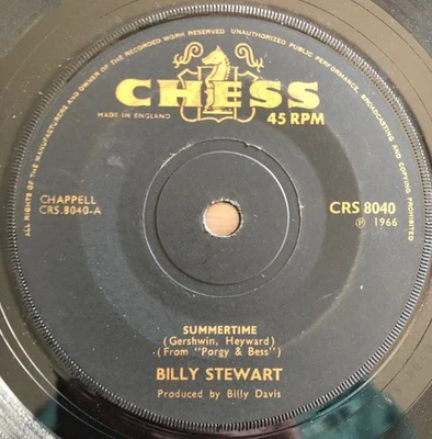 Billy Stewart  Summertime / To love to love  7" Vinyl Chess 1966 - Image 1 of 2