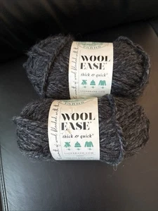 2 Skeins Lion Brand Wool Ease Thick and Quick Super Bulky Yarn in "Anthracite" - Picture 1 of 1