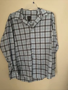 Jos. A. Bank Shirt Mens XL Blue Plaid Button Up Tailored Fit Long Sleeves, P 74 - Picture 1 of 3