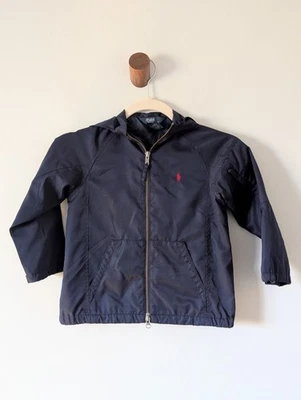 Vintage Youth Polo Ralph Lauren Nylon Hooded Jacket Navy Blue Kids 4t - Image 1 of 4