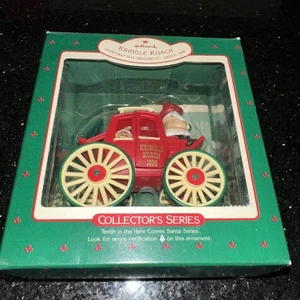 1988 Hallmark Here Comes Santa 10° KRINGLE KOACH ornamento allenatore di scena - Foto 1 di 17