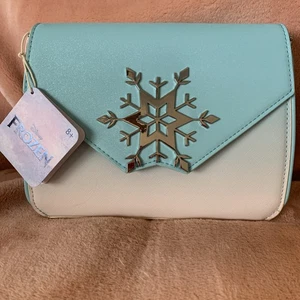 Loungefly Disney Frozen Elsa Snowflake Glitter Crossbody Bag New - Picture 1 of 6