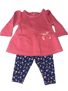 Carters Infant Girl’s Long SleeveTop Floral Pants 2 Piece Outfit Size 0-3M - Picture 1 of 13