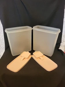 2 Vintage Tupperware Cereal Keeper Pour & Store Storage Container #1588 Pink Lid - Picture 1 of 12