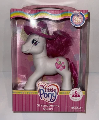 NEW My Little Pony 25th Birthday Celebration STRAWBERRY SWIRL with Pink Hat NIP - Image 1 of 4