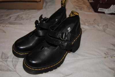Talla 7 - Dr Martens Eviee Mary Jane Tacones Negros Plataforma Grueso Punk Gótico Grunge Foto 1 de 4
