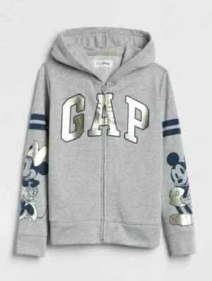 NWT Gap Kids Disney Mickey & Minnie Mouse Hoodie Gray, Size Small 6-7 - Image 1 of 4