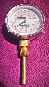 Hubbell Water Heaters Temperature And Pressure Gauge T3190 - New, No Box 200 PSI - Picture 1 of 10