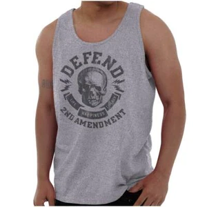 2nd Amendment Skull Defend Gun Rights Pro 2A Tank Top T Shirts Tees Men Women - Picture 1 of 9
