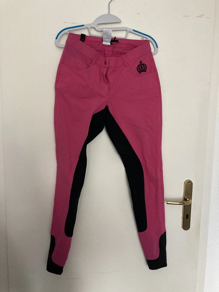 Reithose Glöökler Gr 76 38lang Vollbesatz Pink/schwarz - Bild 1 von 4