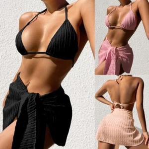 Womens Three-piece swimsuit Sexy Bikini Set Beach Swimwear Bathing Suit - Picture 1 of 58