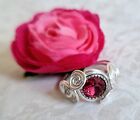 Upcycled Pink And Silver Tone Glitzy Ring. Party Ring. Festival Jewellery....