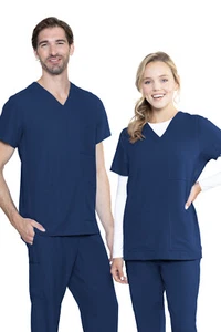 Nuevo Blusa Médica con Etiquetas Med Couture Unisex Cuello en V 2 Parches Bolsillo 2586 - Imagen 1 de 3