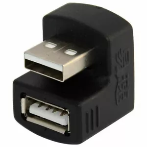 USB-A 2.0 Male to Female Extension Connector Adapter 180 Degree - Up Angle - Picture 1 of 6