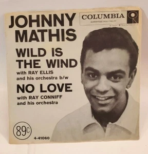 Johnny Mathis WILD IS THE WIND / NO LOVE (POP 45/PS) #41060 PLAYS VG+ TO VG++ - Picture 1 of 6