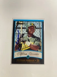 Oakland Athletics ESTEBAN GERMAN Signed Card - Picture 1 of 1