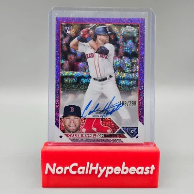 2023 Topps Chrome Baseball Caleb Hamilton RC Purple Speckle Auto /299 Rookie - Image 1 of 3