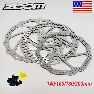 ZOOM 203mm 180mm 160mm 140mm Bike Rotor MTB Road Bicycle 6 Bolt Disc Brake Rotor - Picture 1 of 17