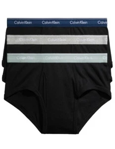 CALVIN KLEIN MENS COTTON UNDERWEAR 3 PACK BRIEFS BLACK #NB3999-NWT - Picture 1 of 3