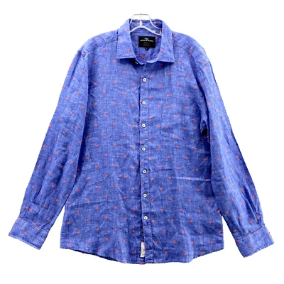 Rodd & Gunn Albini Linen Shirt Men's Large Blue Italian Corpcore Classic Coastal - Image 1 of 4