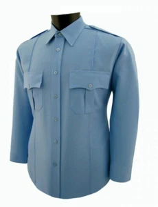 NATIONAL PATROL 8850L MEN'S MED 15X32-33" Long Sleeve UNIFORM SHIRT LIGHT BLUE - Picture 1 of 3