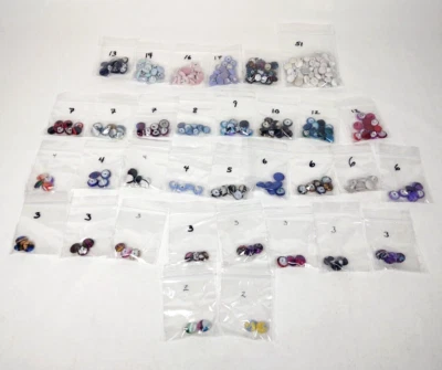 Lot of 270+ Fabric Covered Small Shank Buttons Assorted Colors and Patterns - Image 1 of 4