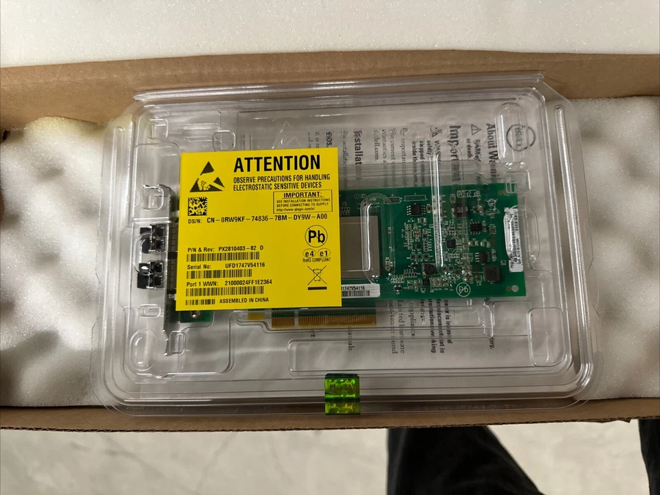 Dell-QLogic QLE2562  8Gb Dual Port Fiber      HBA Card + SFP - Image 1 of 3
