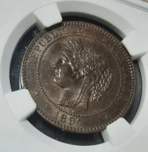 1897 A France 10 Centimes NGC MS62 BN - Picture 1 of 4