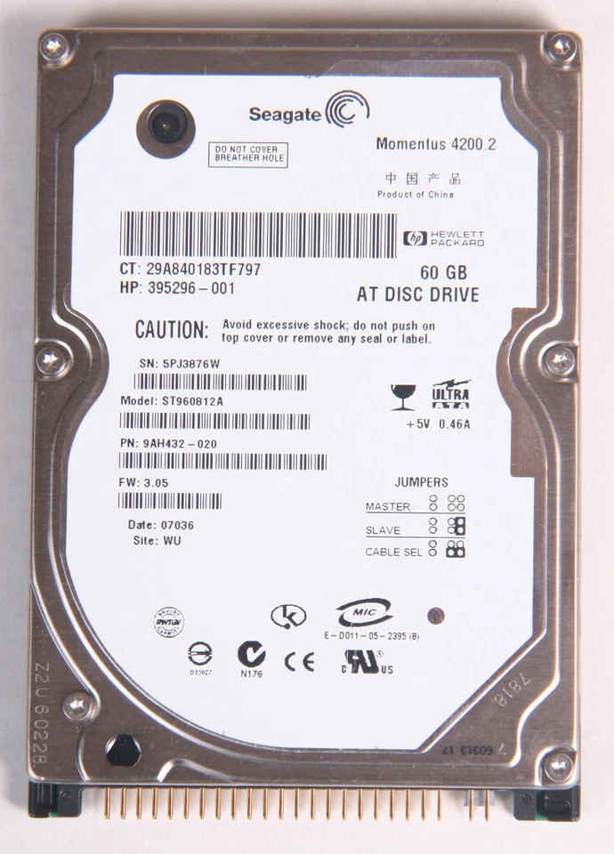 Seagate ST960812A 60GB Momentus 4200.2 2.5" Laptop HDD Hard Drive - Image 1 of 1