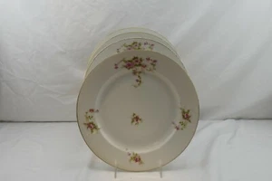 Hutschenreuther SLEB LHS Bavaria Gold Purple Flowers Dinner Plates Set 4 - Picture 1 of 3