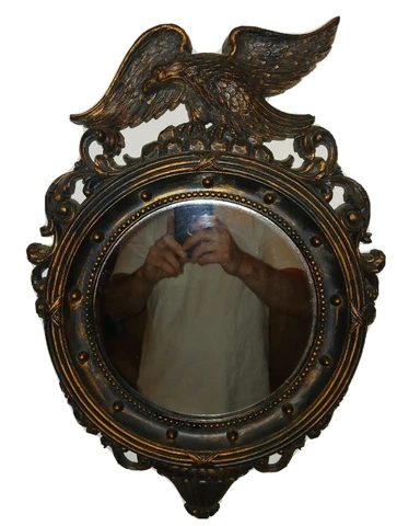 Vintage Coppercraft Guild Federal Eagle Round Plastic Mirror 4007 21" Dart Cover