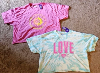 SUGAR & JADE 2 oversized Girls t-shirts LOVE & SUNSHINE - Size XXL (20/22) - NWT - Image 1 of 4