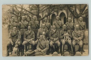 POSTCARD Military group. Officers. Colour Sargent .Herzog and Higgins Mhow RPPC - Picture 1 of 2