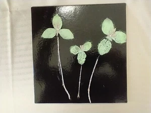 Sol Eyes Art Glass Trilliums 2020 Wall Hanging Wildflowers Panel Emily Simpson - Picture 1 of 16