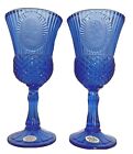 Avon Washington / Martha Washington Fostoria Goblet Cobalt Blue Candle Holders