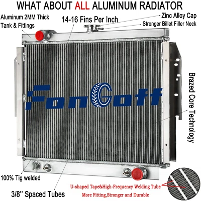 3-Row Radiator Fit 1979-1993 Dodge D150 D250 W150/W250/W350 3.9L 5.2L 5.9L V8 AT - Image 1 of 4