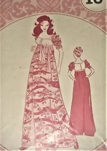 Vtg Patterns Pacifica 3017 MUUMUU Maxi Dress Empire Waist sz 10 Bust 32.5 - Picture 1 of 4