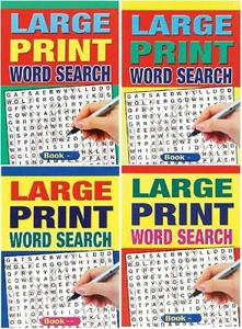 WF Graham Set of 4 Large Print A4 Size 74 Page Word Search Puzzle Books - Picture 1 of 3