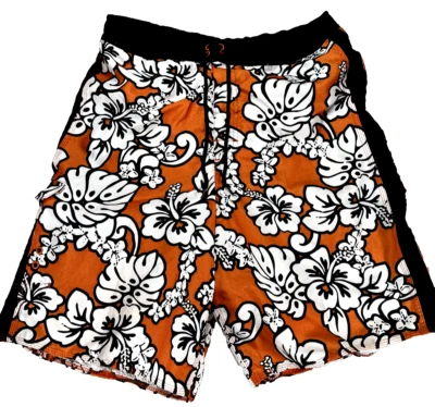 Joe Boxer Swim Shorts Mens Medium 32 Drawstring Cargo Pocket Floral Hawaiian - Image 1 of 4
