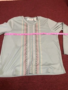 ORVIS GRÜNE BLUSE GR M Stickerei Design süß langarm - Bild 1 von 10