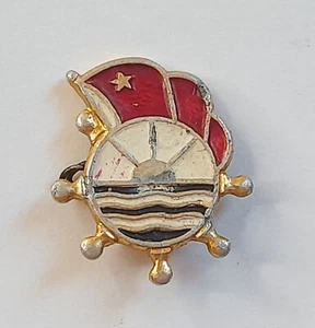 Vintage UdSSR Vodnik Anstecknadel Abzeichen Freiwilliger Sportverein VSO Emaille vergoldet 15x18mm - Bild 1 von 10