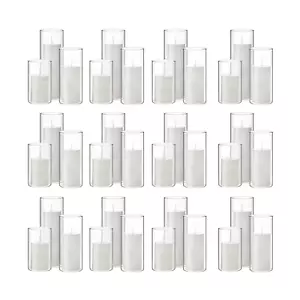 Shihanee Set of 36 Pillar Candles and Glass Cylinder Vases Clear Cylinder Hol... - Picture 1 of 7