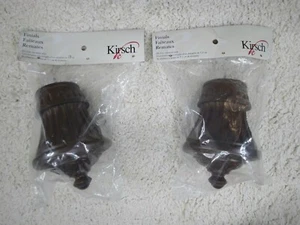 Kirsch Finials Charleston Wood For 2" Pole Set Of 2 NEW - Picture 1 of 5