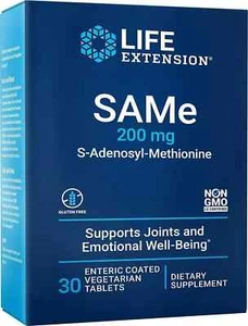 Life Extension SAMe S-adenosil-metionina 200mg 30 Compresse Rivestite Enteriche Articolazioni - Foto 1 di 1