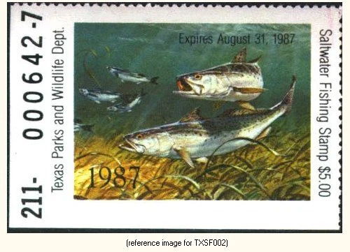 D2K Texas Saltwater Fishing 1986-7 $5.00 (spotted sea trou - Image 1 of 1