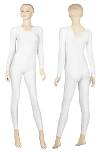 Damen Ganzanzug Rundhals lange Ärmel overall Voltigieranzug Glanz stretch shiny - Bild 1 von 18